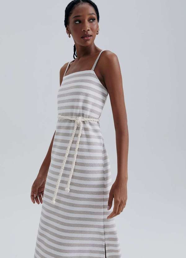 Hering - Vestido Midi Texturizado Eco Branco 2