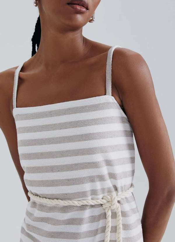 Hering - Vestido Midi Texturizado Eco Branco 4