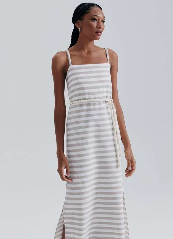 Hering - Vestido Midi Texturizado Eco Branco 5