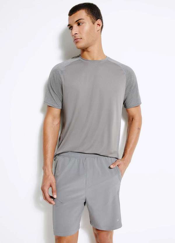 Hering - Bermuda Esportiva Masculina com Recorte Cinza 5