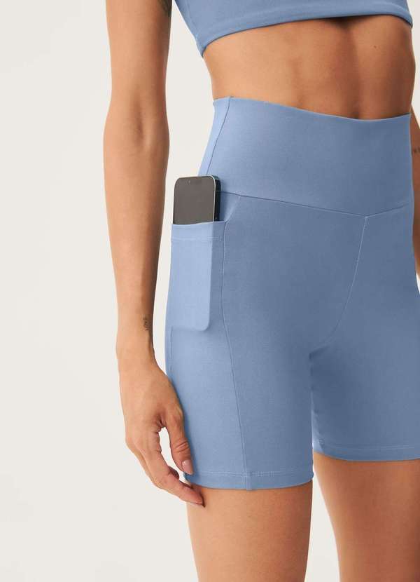 Hering - Bermuda Feminina Esportiva Biker com Fio Lycra Azul 2