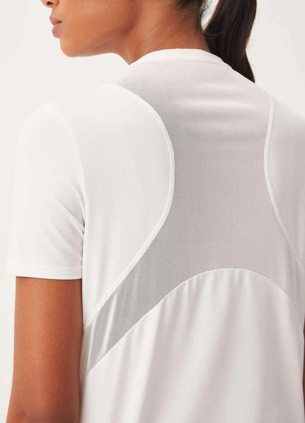Hering Sports - Camiseta Esportiva Feminina Basica com Tule Branco 2