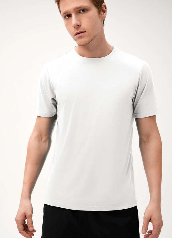 Hering - Camiseta Esportiva Masculina Manga Curta Ultra Branco