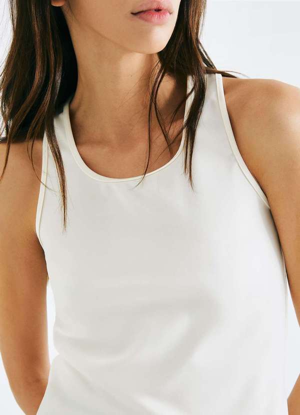 Hering - Regata Esportiva Feminina com Fio Lycra Branco 2