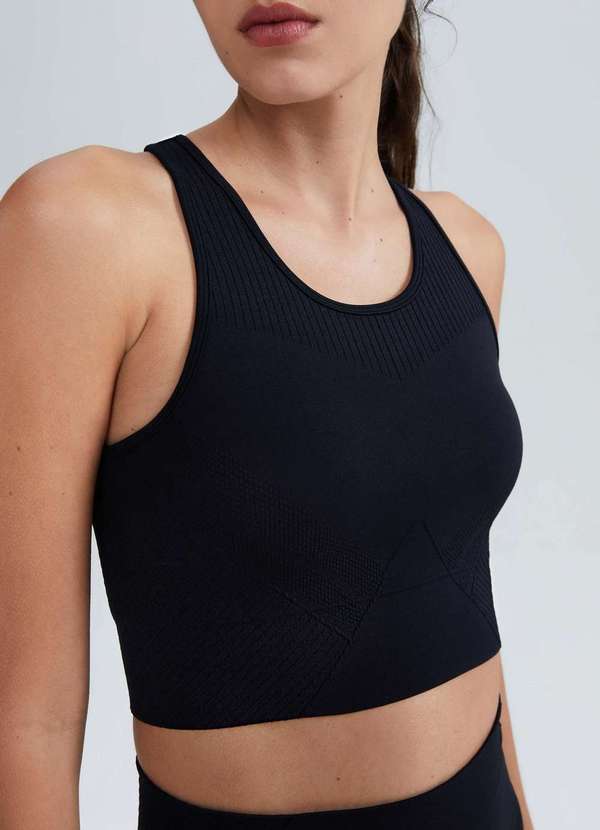 Hering - Top Esportivo Canelado sem Costura Preto 5