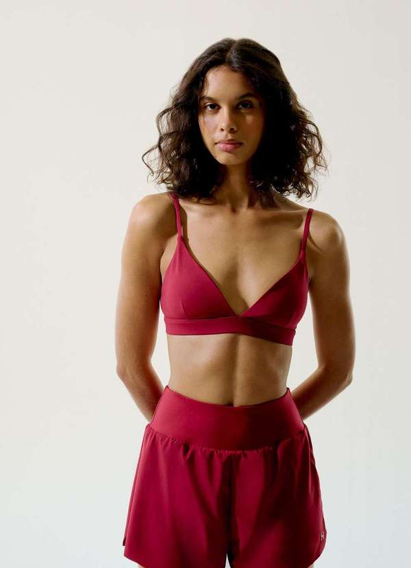 Hering - Top Esportivo Decote V Vermelho