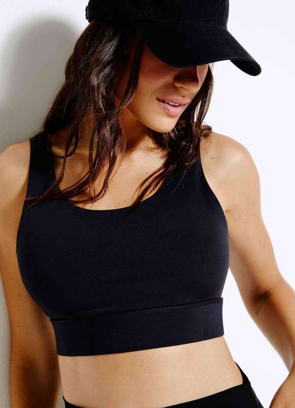 Hering - Top Esportivo Feminino com Transpasse Costas Preto 3