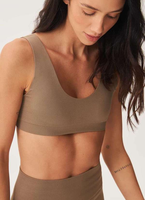 Hering - Top Esportivo sem Costura Marrom 1