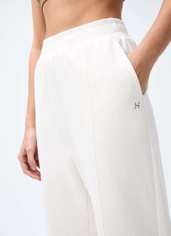 Hering - Calca Esportiva Feminina Pantalona em Malhao Branco 2