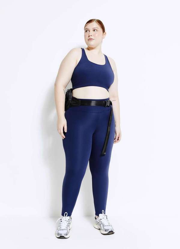 Hering - Calca Legging Esportiva Feminina com Fio Lycra Azul 3