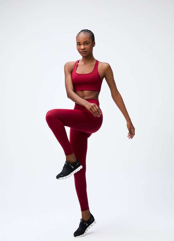 Hering - Calca Legging Esportiva Feminina com Fio Lycra Vermelho 3