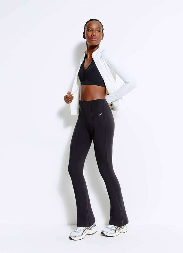Hering - Calca Legging Esportiva Feminina Flare Preto