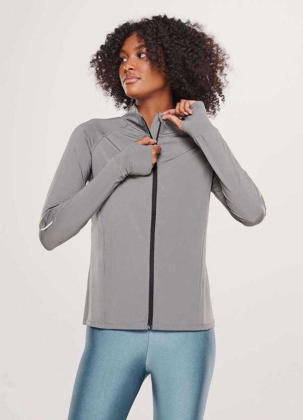 Hering - Jaqueta Esportiva Feminina com Ziper Cinza 4