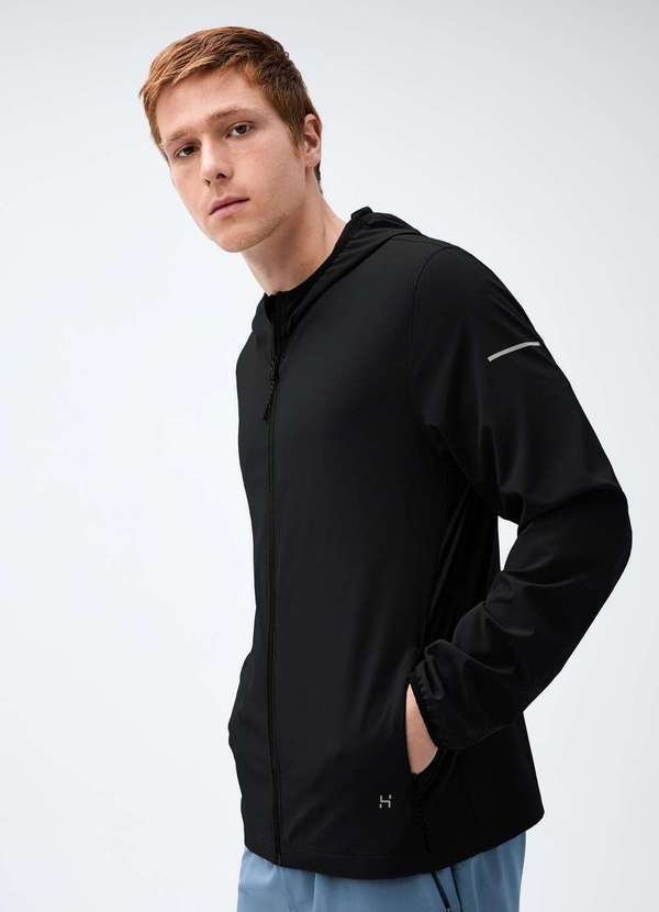 Hering - Jaqueta Masculina Corta Vento Secagem Rapida Preto