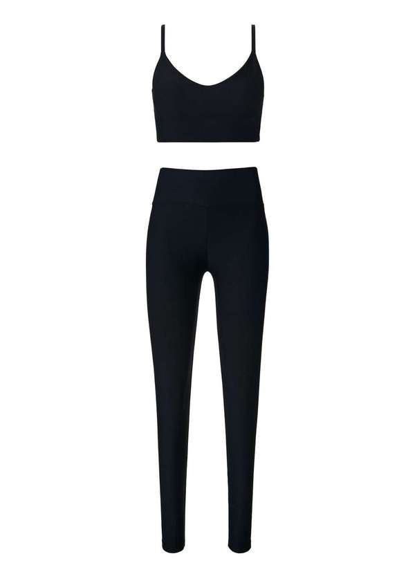 Hering - Kit Top e Legging Esportivo Protecao Uv Preto