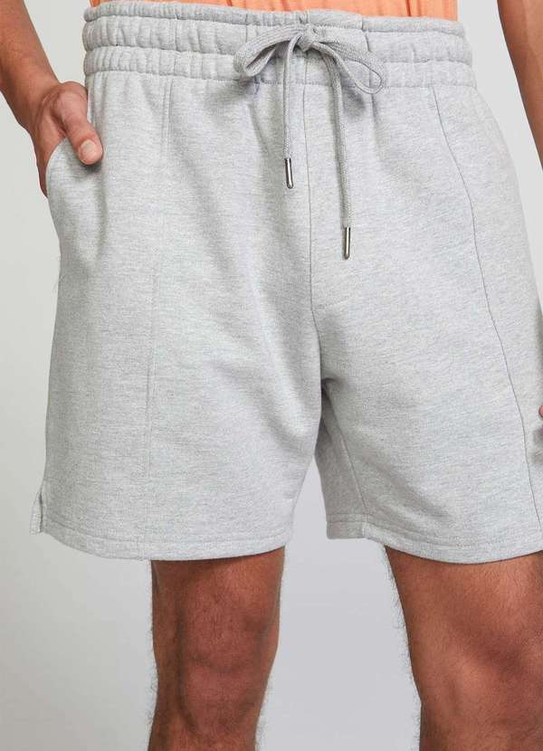 Hering - Bermuda Basica em Moletom Masculina Reta Cinza 4