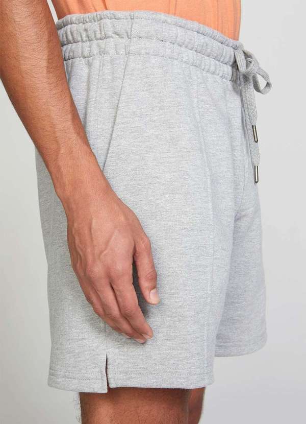 Hering - Bermuda Basica em Moletom Masculina Reta Cinza 5