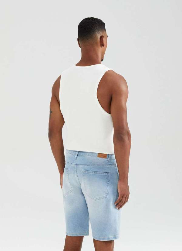 Hering - Bermuda Jeans Masculina Reta com Elastano Azul 3