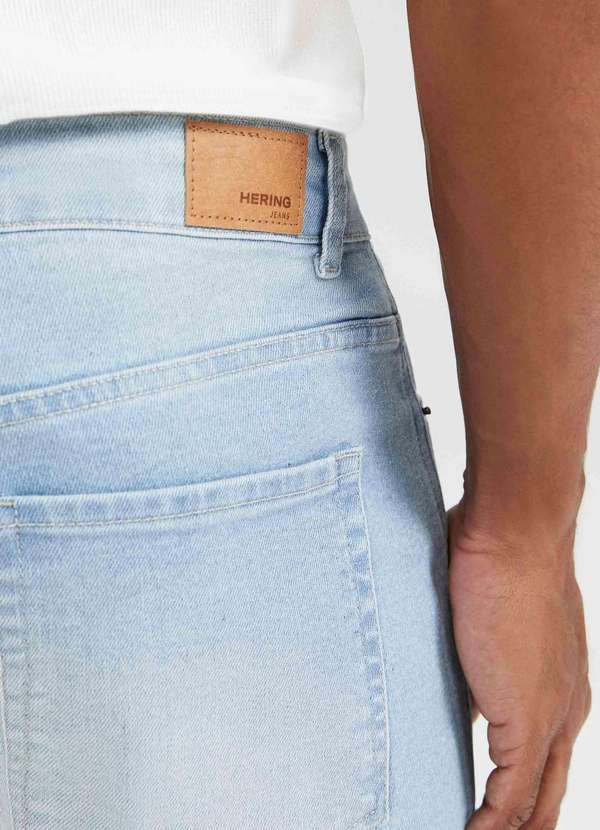 Hering - Bermuda Jeans Masculina Reta com Elastano Azul 4