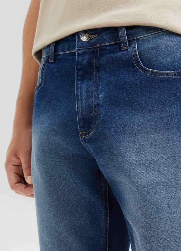 Hering - Bermuda Jeans Masculina Reta com Elastano Azul 2