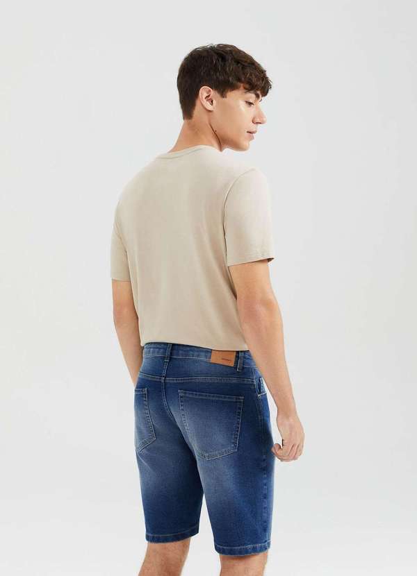 Hering - Bermuda Jeans Masculina Reta com Elastano Azul 3