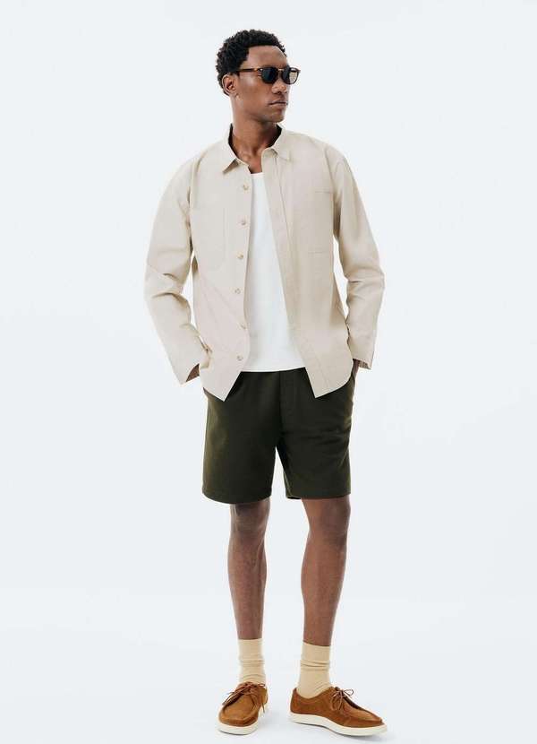 Hering - Bermuda Masculina em Moletom Piquet Verde