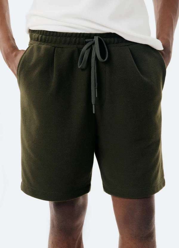 Hering - Bermuda Masculina em Moletom Piquet Verde 4