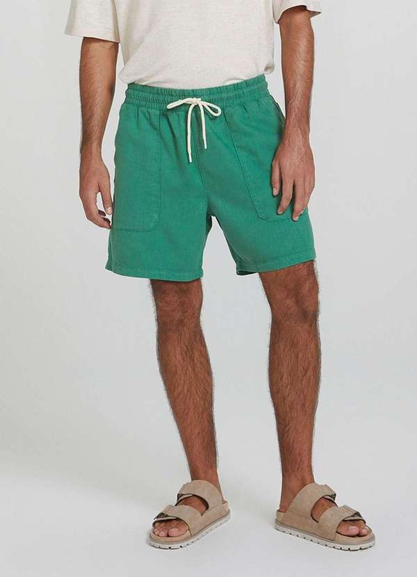 Hering - Bermuda Masculina em Sarja Reta Verde