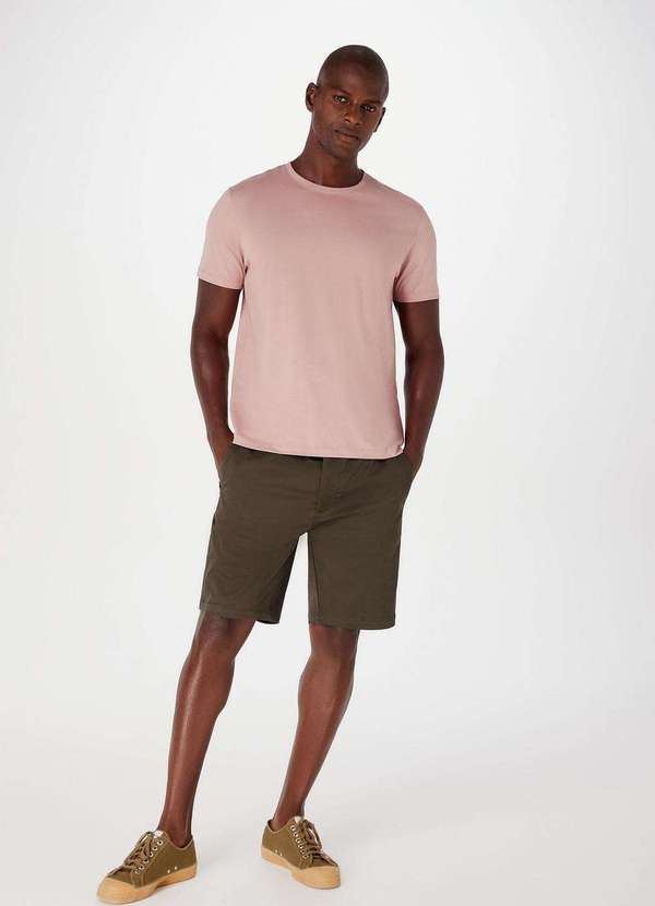 Hering - Bermuda Masculina em Sarja Slim Verde