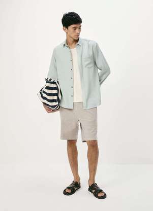 Hering - Bermuda Masculina Fio Tinto Listrada - HERING