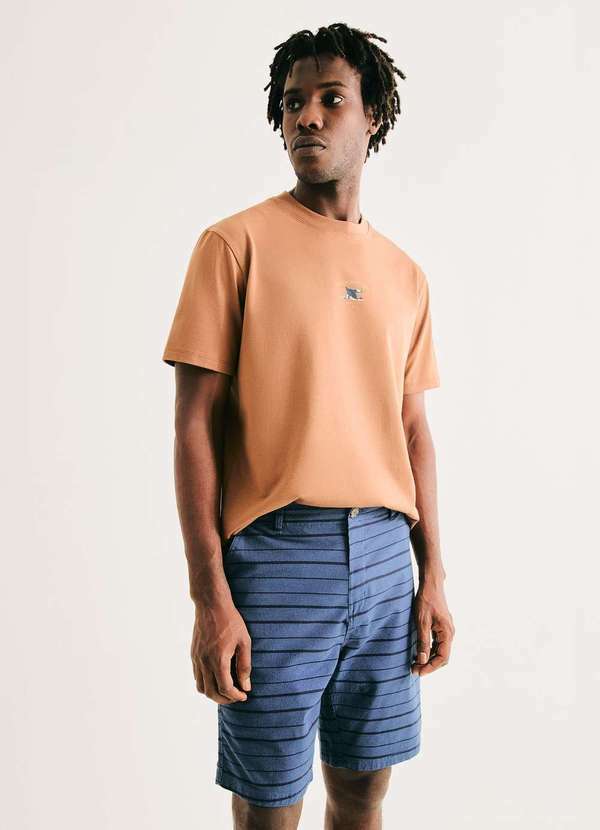 Hering - Bermuda Masculina Fio Tinto Listrada Azul 2