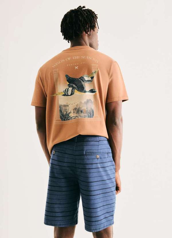 Hering - Bermuda Masculina Fio Tinto Listrada Azul 4