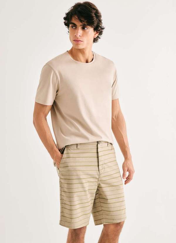 Hering - Bermuda Masculina Fio Tinto Listrada Verde 5