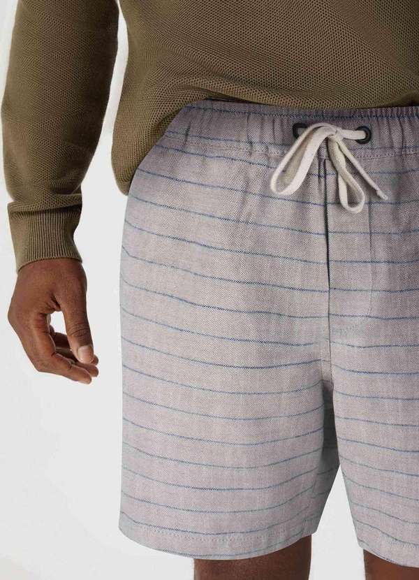 Hering - Bermuda Masculina Jogger Rustica Listrada Cinza 4