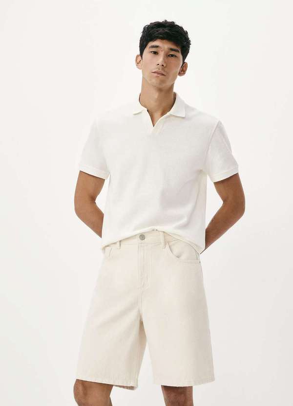 Hering - Bermuda Masculina Reta em Sarja Bege 4