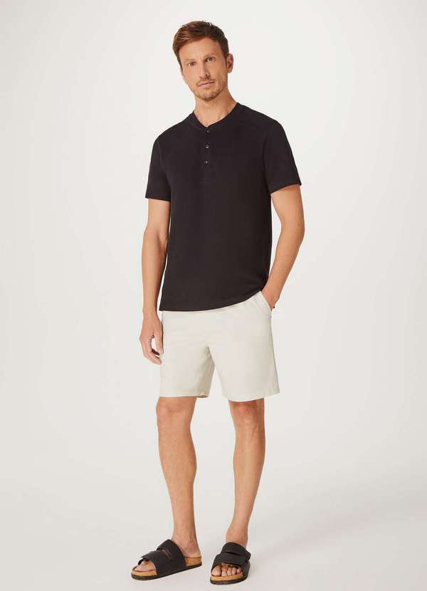 Hering - Bermuda Masculina Reta Fio Tinto Cinza 5