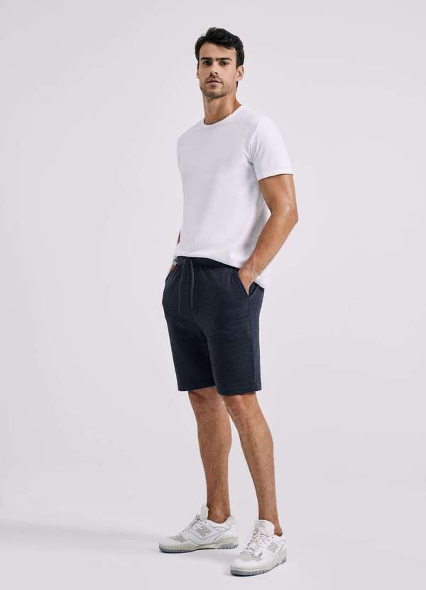 Hering Kit Bermudas Masculinas em Moletom Preto