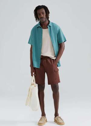 Hering - Shorts Masculino Cargo com Linho - HERING