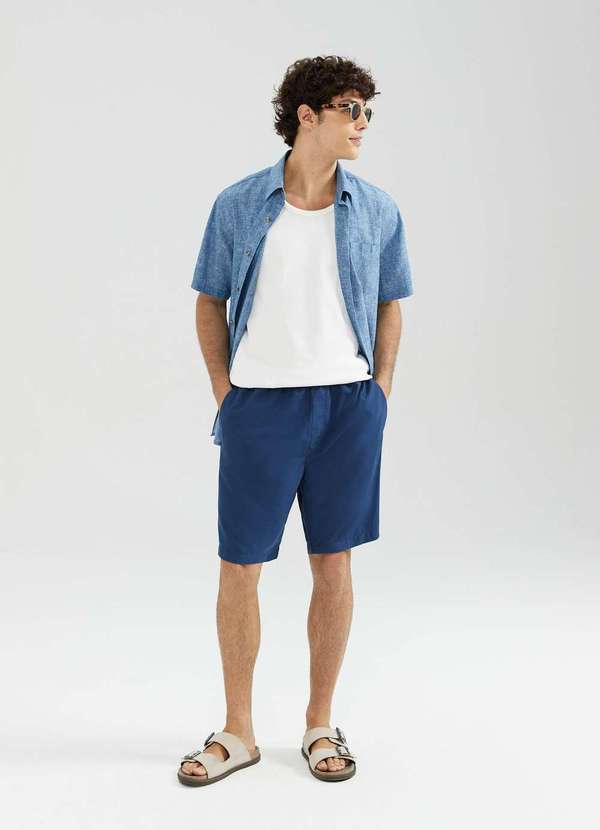Hering - Shorts Praia Masculino Azul