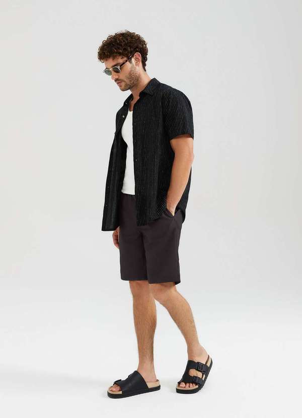 Hering - Shorts Praia Masculino Cinza