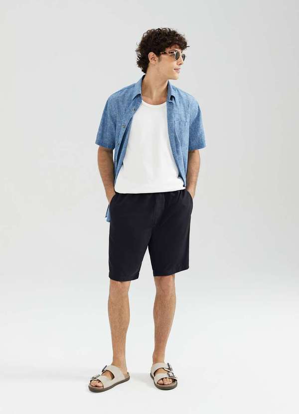 Hering - Shorts Praia Masculino Preto