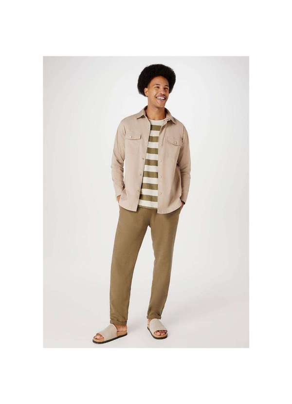 Hering - Calca Basica Masculina Taper em Linho Verde