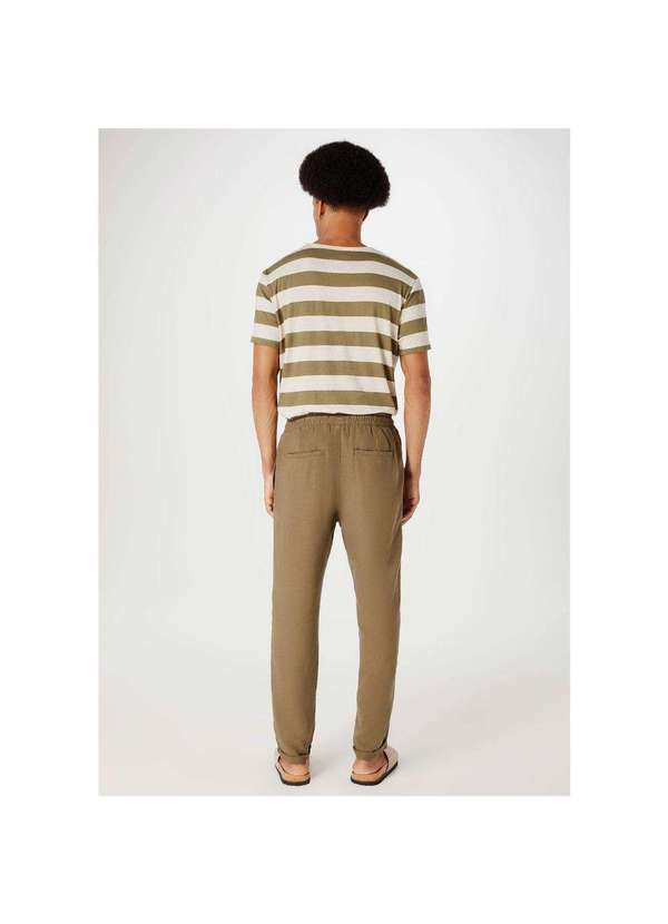Hering - Calca Basica Masculina Taper em Linho Verde 3