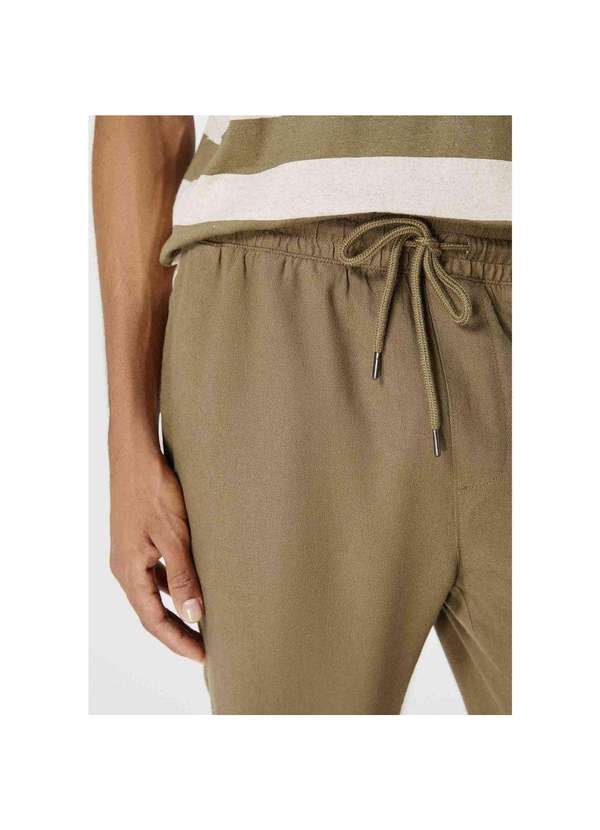 Hering - Calca Basica Masculina Taper em Linho Verde 4
