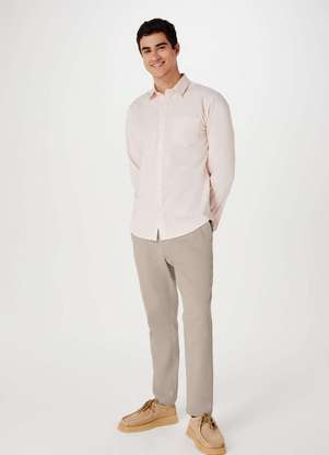 Hering - Calca em Sarja Masculina Taper Chino Peach Touch - HERING