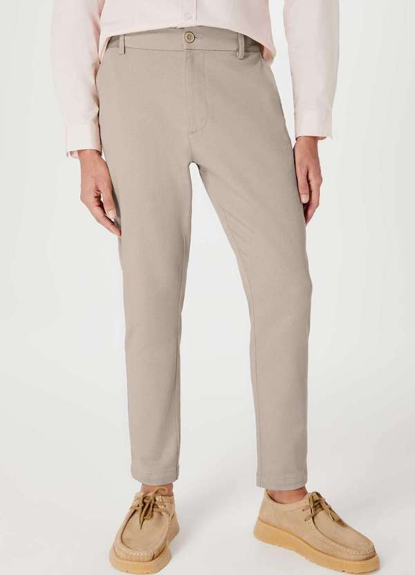 Hering - Calca em Sarja Masculina Taper Chino Peach Touch Marrom 2