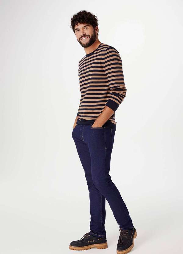 Hering - Calca Jeans Basica Masculina Skinny com Elastano Azul