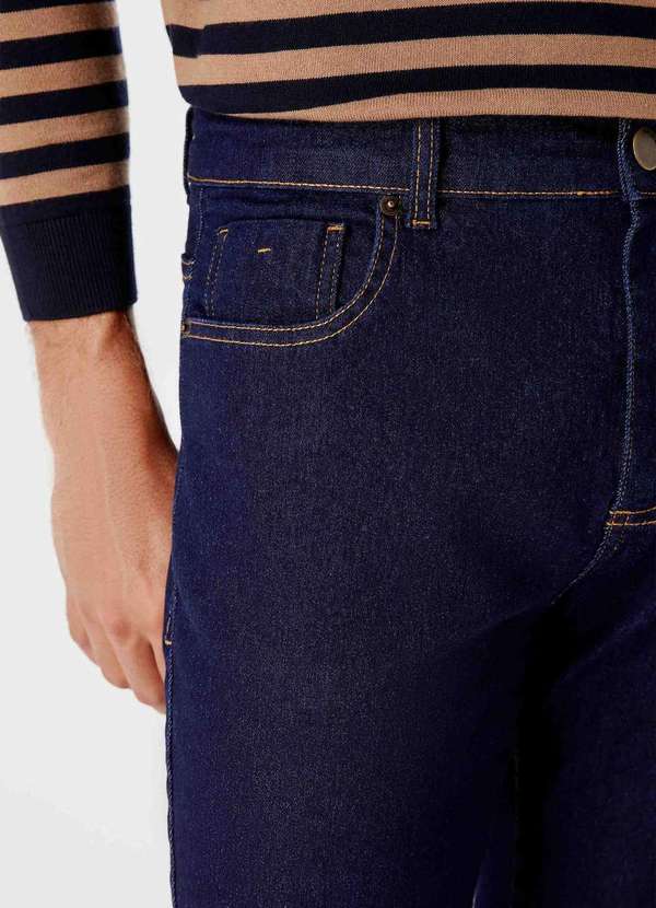 Hering - Calca Jeans Basica Masculina Skinny com Elastano Azul 4