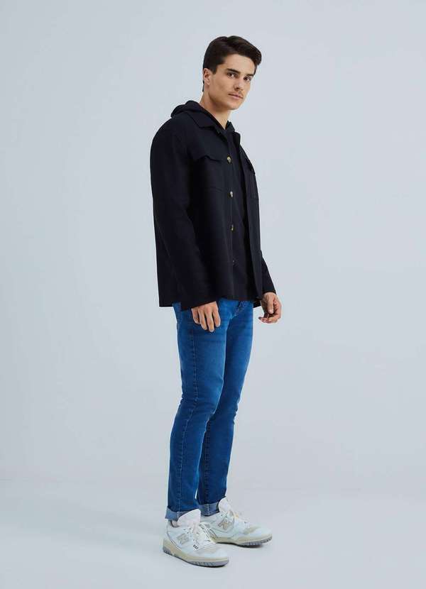 Hering - Calca Jeans Basica Masculina Skinny com Elastano Azul