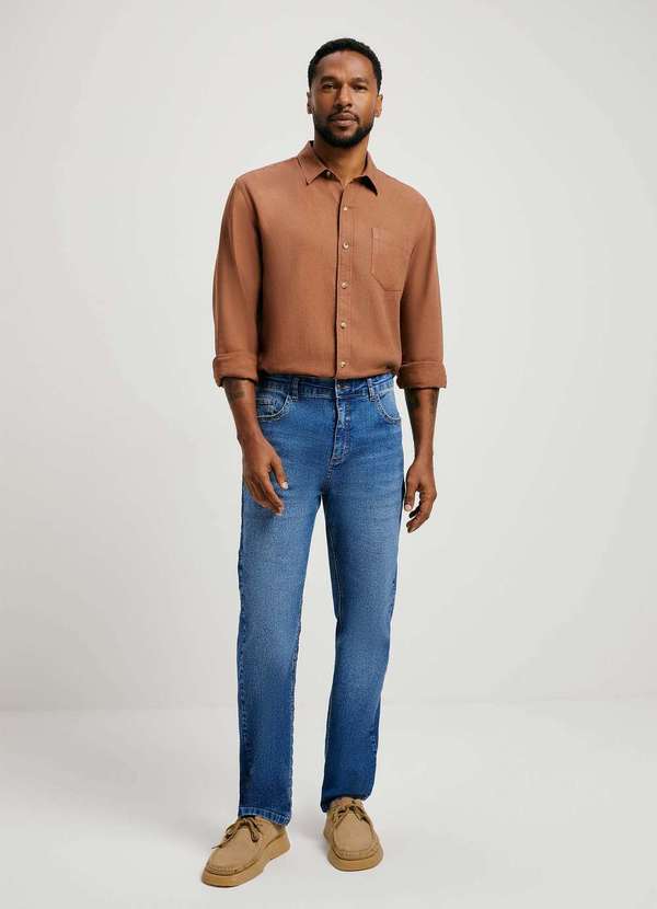 Hering - Calca Jeans Basica Masculina Slim Azul